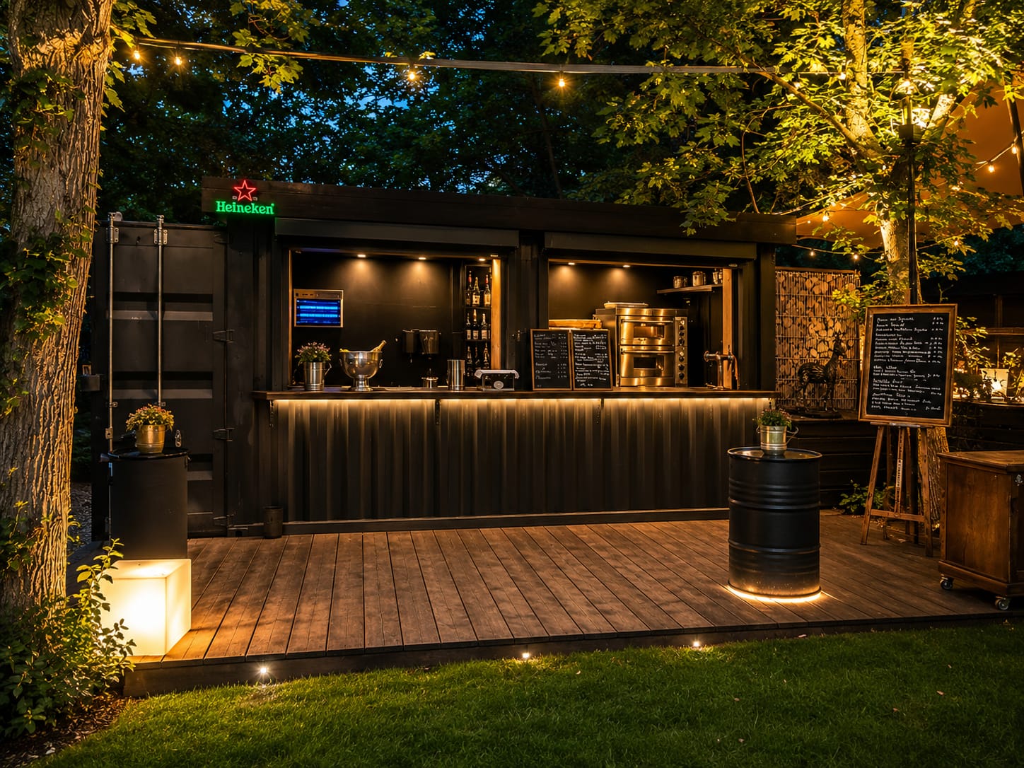 Die Gartenbar am Abend